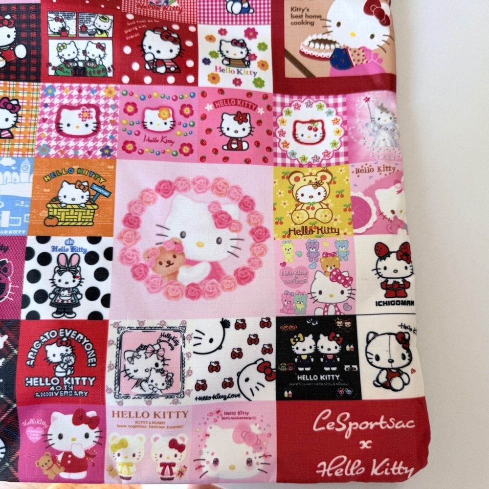 LeSportsac Hello Kitty 50th Anniversary Tote Bag Womens OS Multi Excellent Patch - Picture 15 of 16